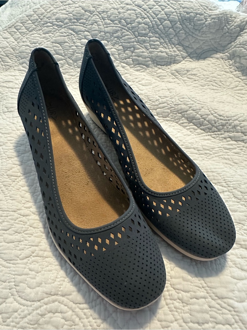 Naturalizer Navy Perforated Ballet Flats